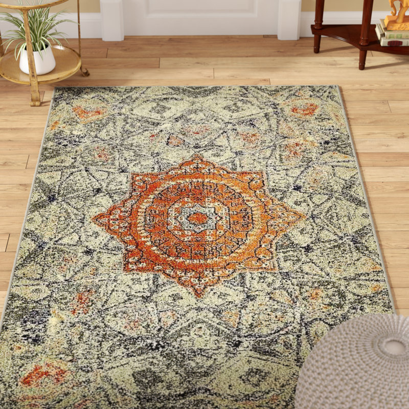 World Menagerie Newton Southwestern Gray/Orange Area Rug & Reviews